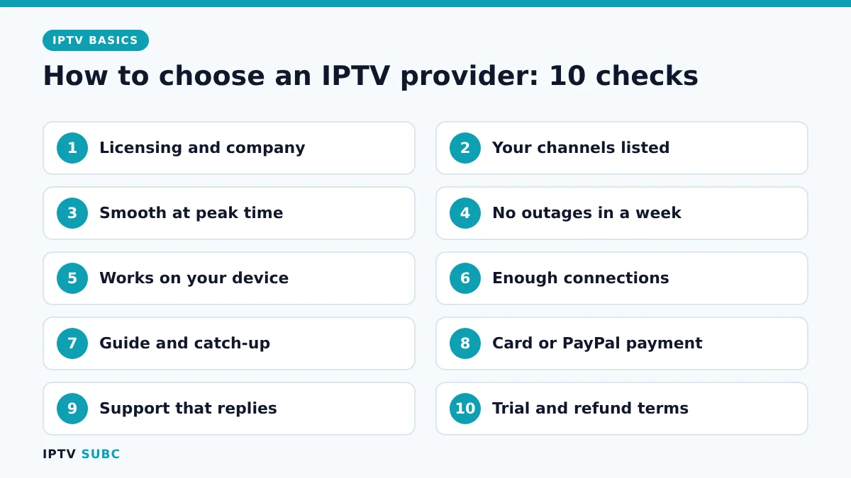 How to choose an IPTV provider: 10-point checklist to run during a trial