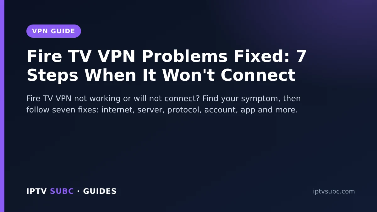 Fire TV VPN not working: Fire TV VPN Problems Fixed: 7 Steps When It Won't Connect