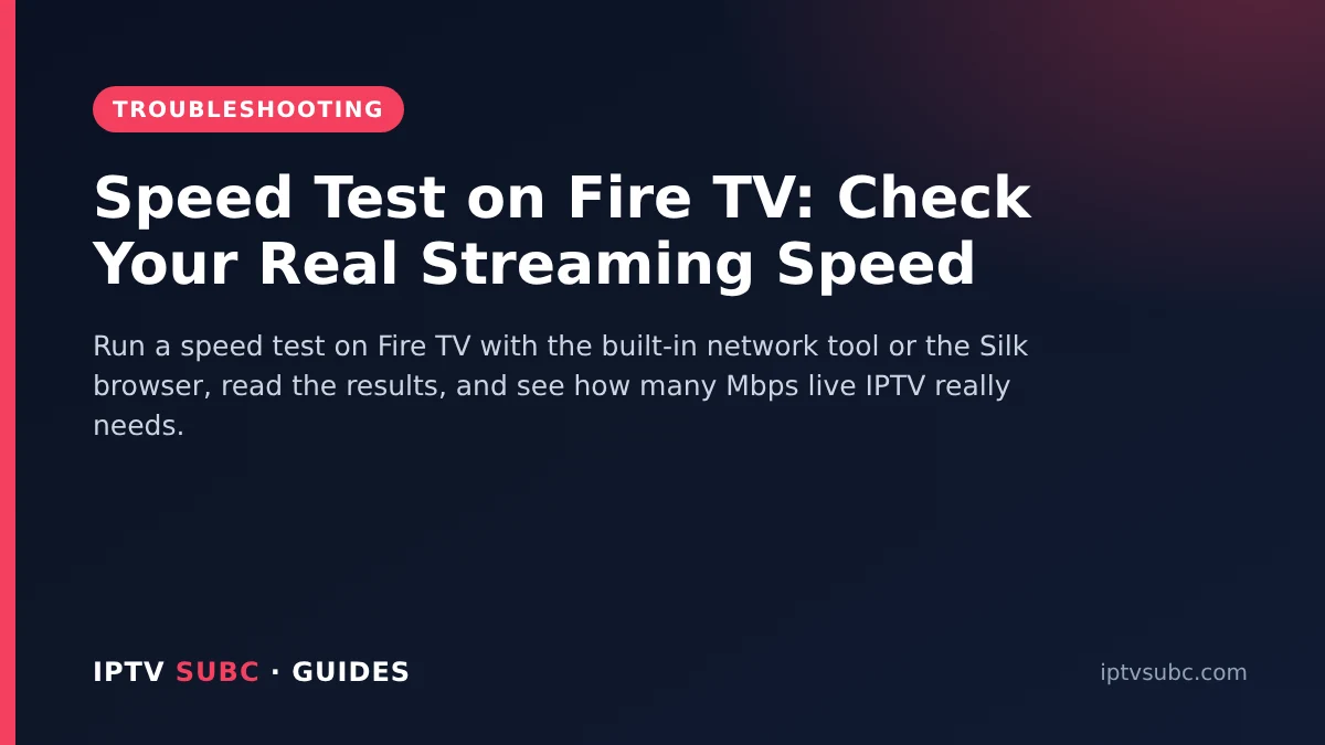 Speed test on Fire TV: Speed Test on Fire TV: Check Your Real Streaming Speed