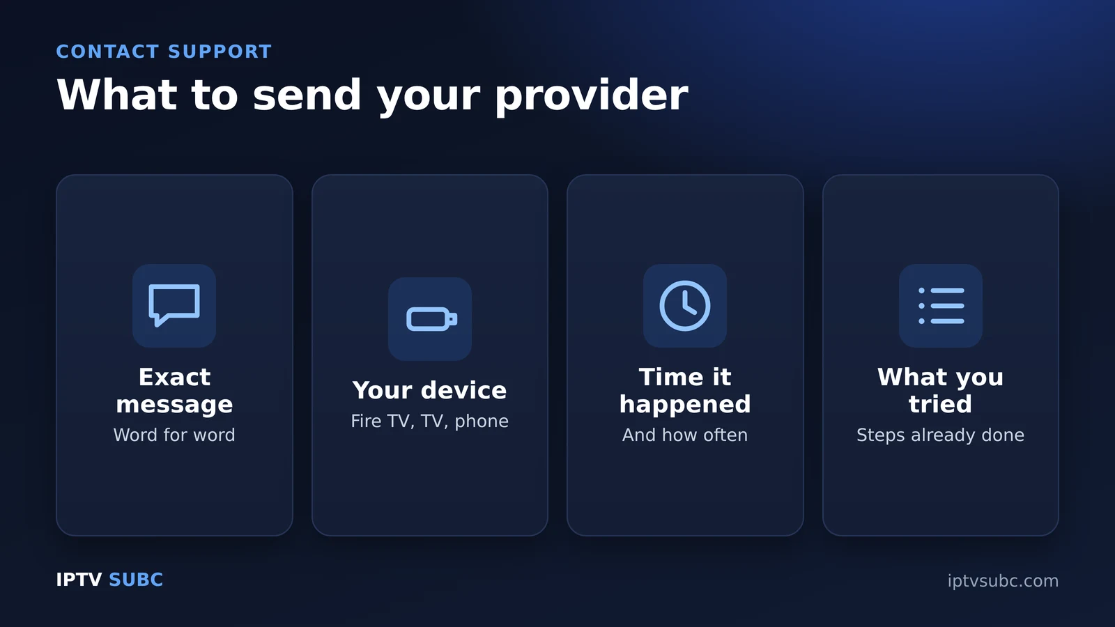 IPTV Smarters errors: when to contact your provider, what details to send
